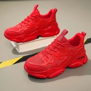 dnk red sports shoes