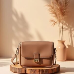 brown camel skin bag
